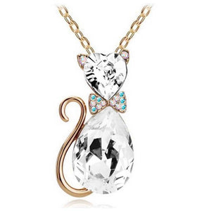 Austrian Crystal Cat Necklace