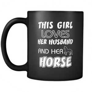 This Girl Loves Her Husband and Horse Mug