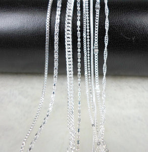MINHIN 10 Pcs/Lot Mix Silver Chain Necklace With Lobster Clasps Girl's Nice Accessory Different Style 45 CM Design Chain