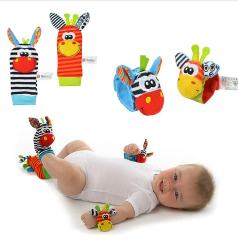 Baby Animal Socks and Wrist Rattle