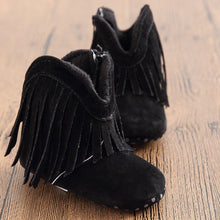 SUEDE LEATHER BABY MOCCASIN FRINGE BOOT