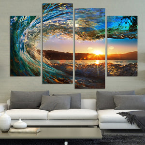 WAVE CANVAS SET - 4 PANEL (READY TO HANG)