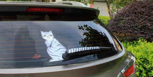 Cat Moving Tail Stickers Rear Wiper Decal