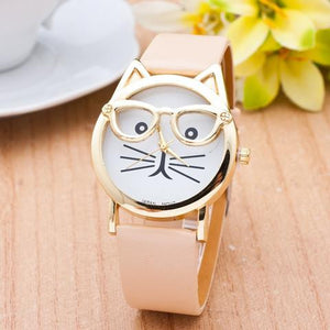 Adorable Cat Watch With Glasses Free + Shipping