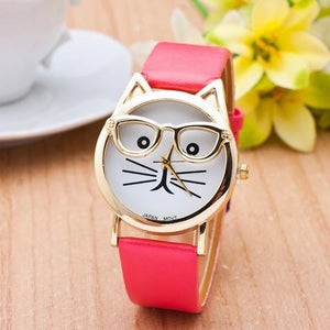 Adorable Cat Watch With Glasses