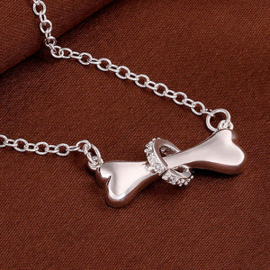 Silver Dog Bone Tag  Necklace Free+Shipping