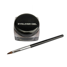 Waterproof Eye Liner Eyeliner Gel Makeup Cosmetic + Brush Black