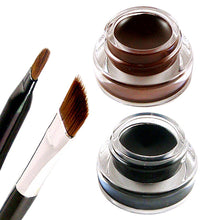 Waterproof Eyeliner Dual  Gel Makeup Cosmetic + Brush Black