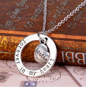 Forever in My Heart Circle Pendant Grandma Necklace Free+Shipping