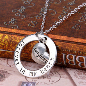 Forever in My Heart Circle Pendant Grandma Necklace
