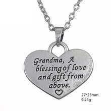Simple Silver Plated Grandma Charm Blessing Necklace