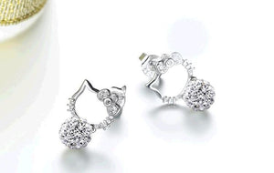Hello Kitty Silver Plated Earrings Free+Shipping