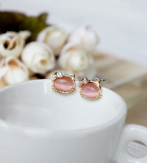Hello Kitty Pink Stud Earrings Free+Shipping