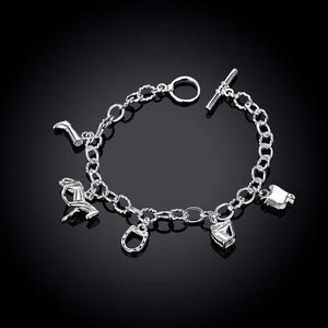 Silver Horse Charm Bracelet Free+Shipping