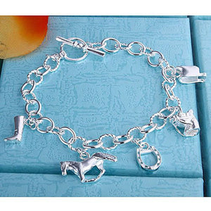 Silver Horse Charm Bracelet