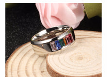 LGBT Pride Rainbow Crystal Stainless Ring
