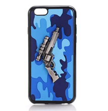CAMOUFLAGE IPHONE CASE WITH 3D METAL GUN