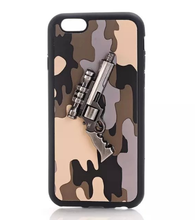 CAMOUFLAGE IPHONE CASE WITH 3D METAL GUN FREE + SHIPPING